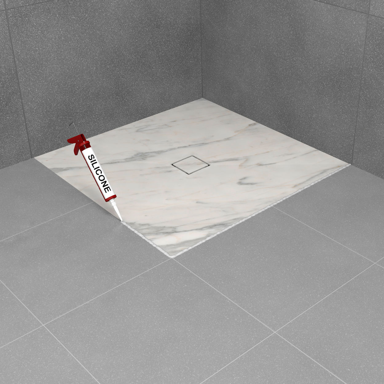 Wedi Fundo Top Primo / Ligno Plus Marble Grey Beige